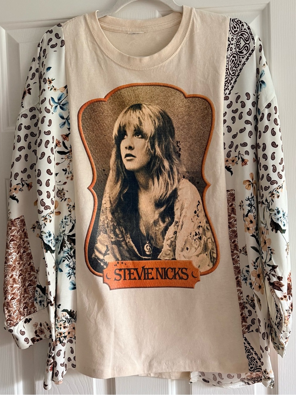 Stevie Nicks Custom Custom Upcycled Rock Top OSFM Silk Blend Sleeves OSFM OOAK